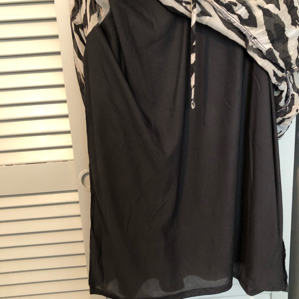 H&M Zebra-Print Long Sleeve Dress - Black and Cream - Picture 4 of 6